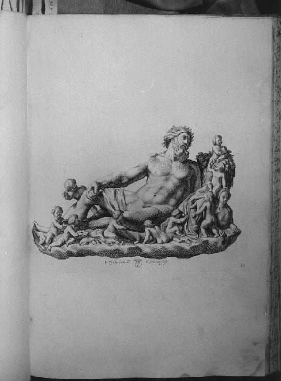 fiume Nilo (stampa, elemento d'insieme) di Tijsidius G. G, Bloemaert Cornelis il Giovane (sec. XVII)