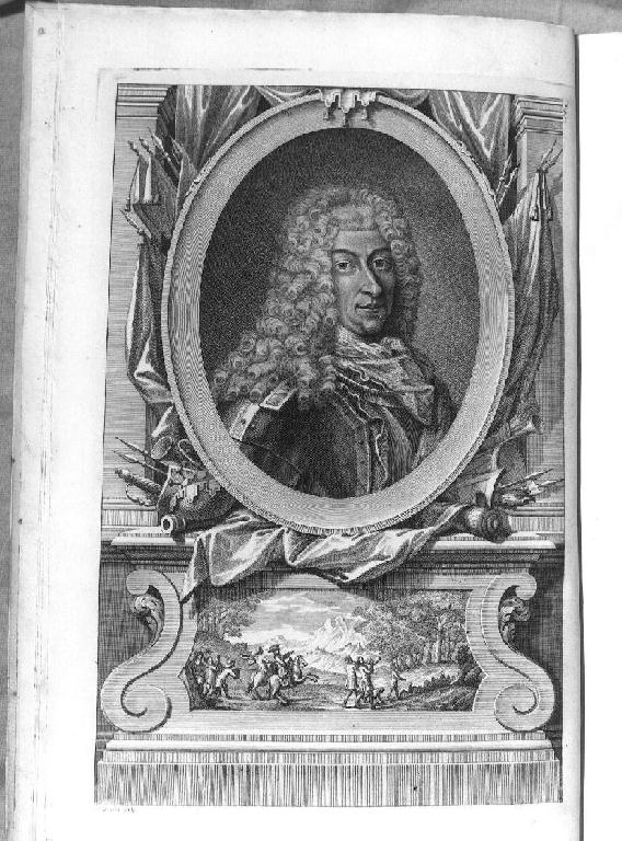 ritratto d'uomo/ scena di caccia (stampa) di Zucchi Francesco (sec. XVIII)