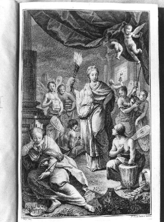 personificazioni dell'Italia e figura allegorica (stampa) di Zugno Francesco, Zucchi Francesco (sec. XVIII)