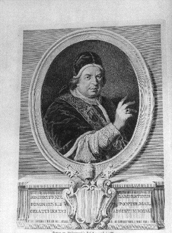 ritratto di papa Benedetto XIV (stampa) - ambito italiano (sec. XVIII)