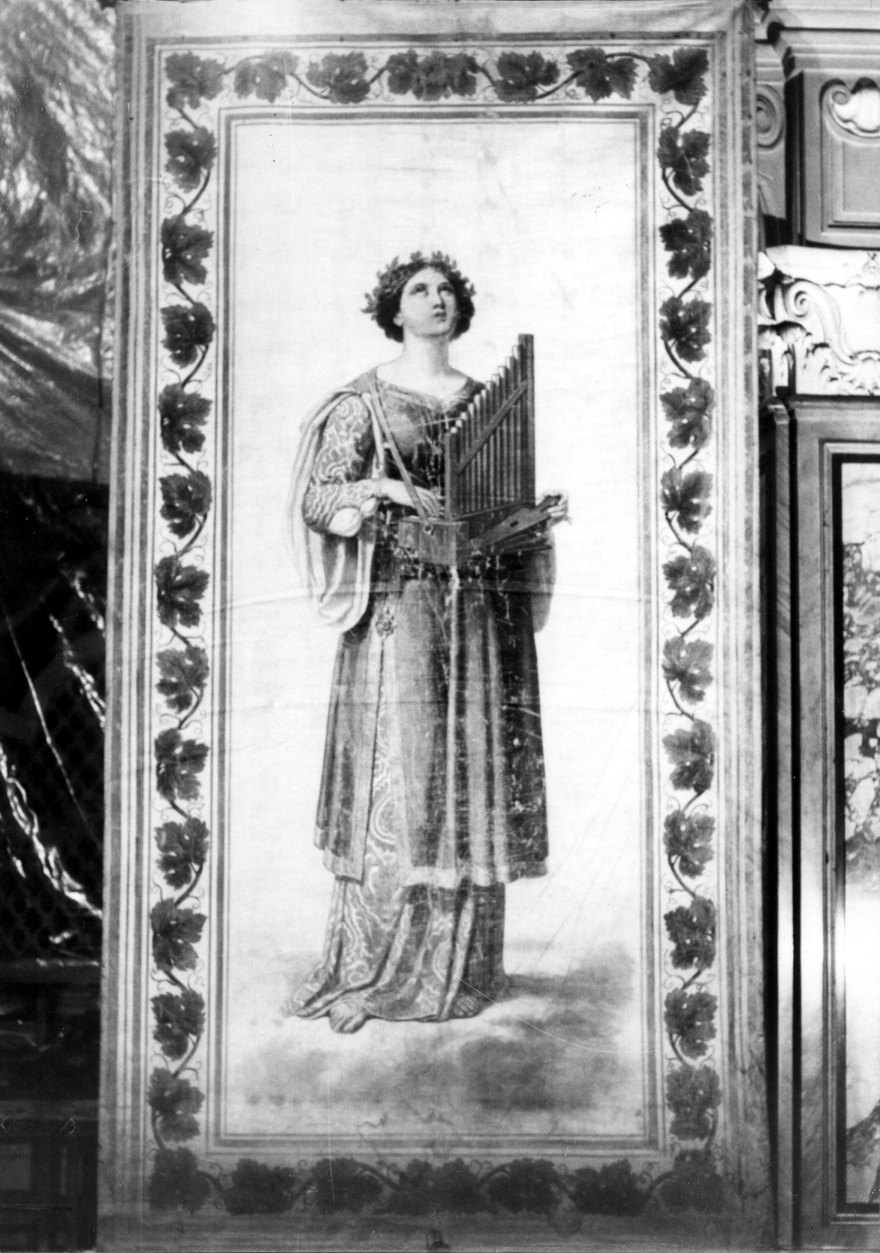 Santa Cecilia patrona della musica (dipinto, elemento d'insieme) di Gonin Francesco (metà sec. XIX)