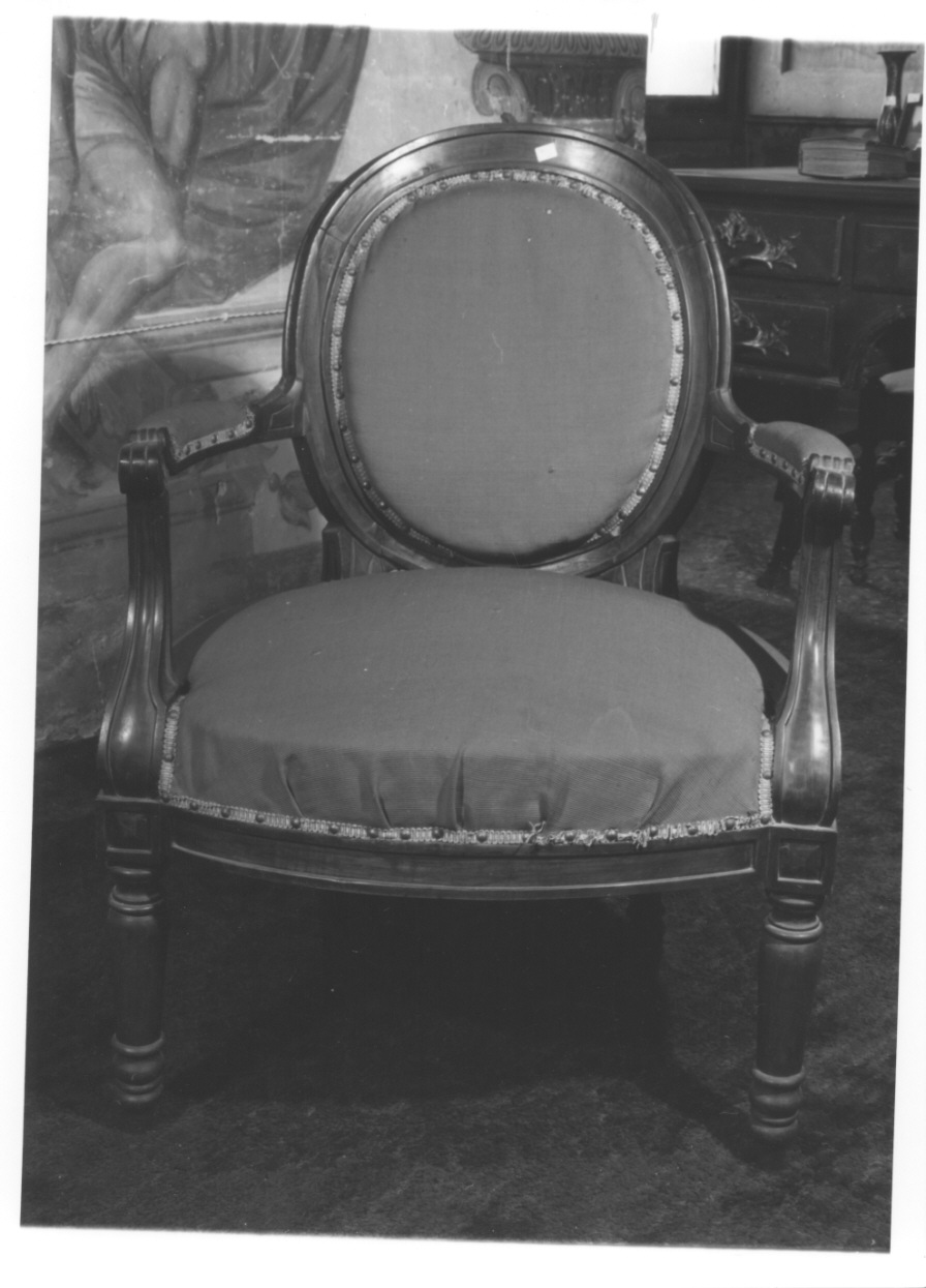 poltrona, opera isolata - bottega piemontese (metà sec. XIX)
