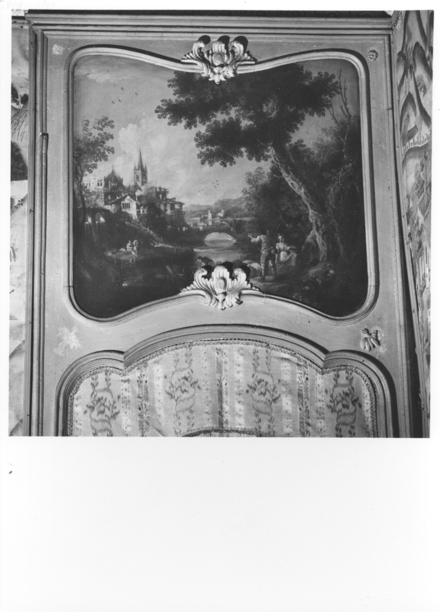 paesaggio fluviale (sovrapporta, opera isolata) di Ricciardi Michele (ultimo quarto sec. XVIII)