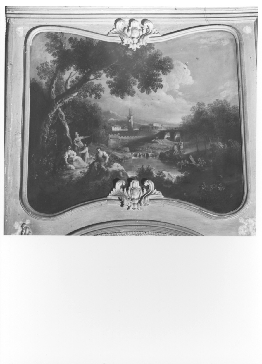 paesaggio (sovrapporta, opera isolata) di Ricciardi Michele (ultimo quarto sec. XVIII)