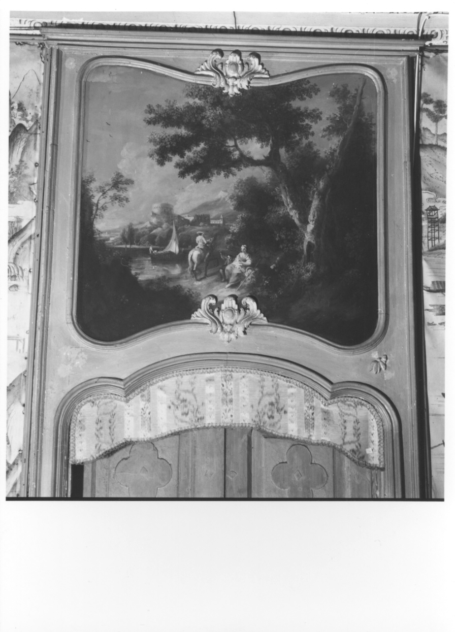 paesaggio fluviale (sovrapporta, opera isolata) di Ricciardi Michele (ultimo quarto sec. XVIII)