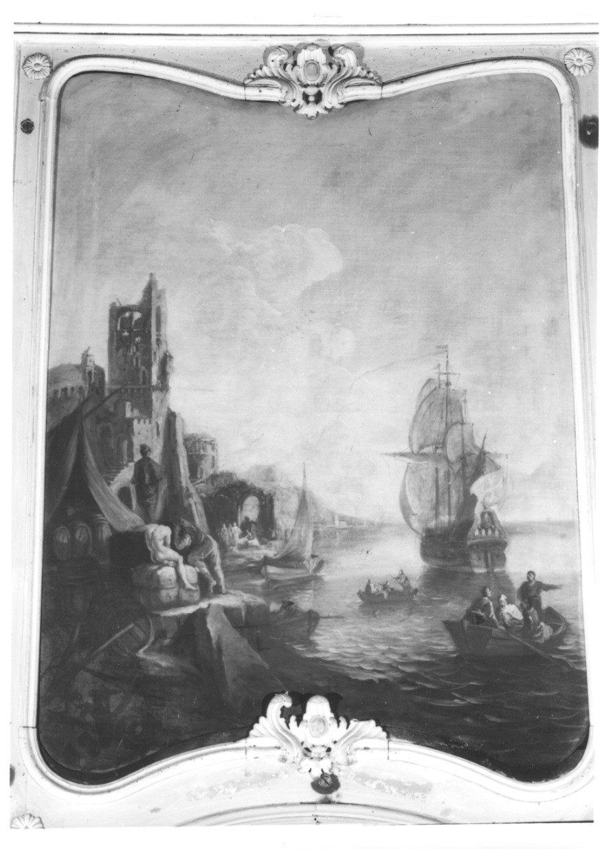 paesaggio marino (sovrapporta, opera isolata) di Antoniani Francesco (attribuito) (terzo quarto sec. XVIII)