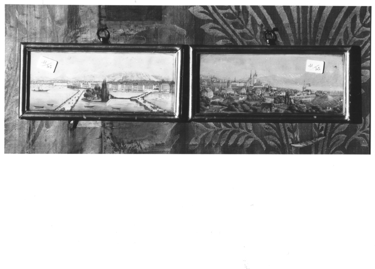 Veduta di ginevra (dipinto, opera isolata) - ambito svizzero (fine/inizio secc. XVIII/ XIX)