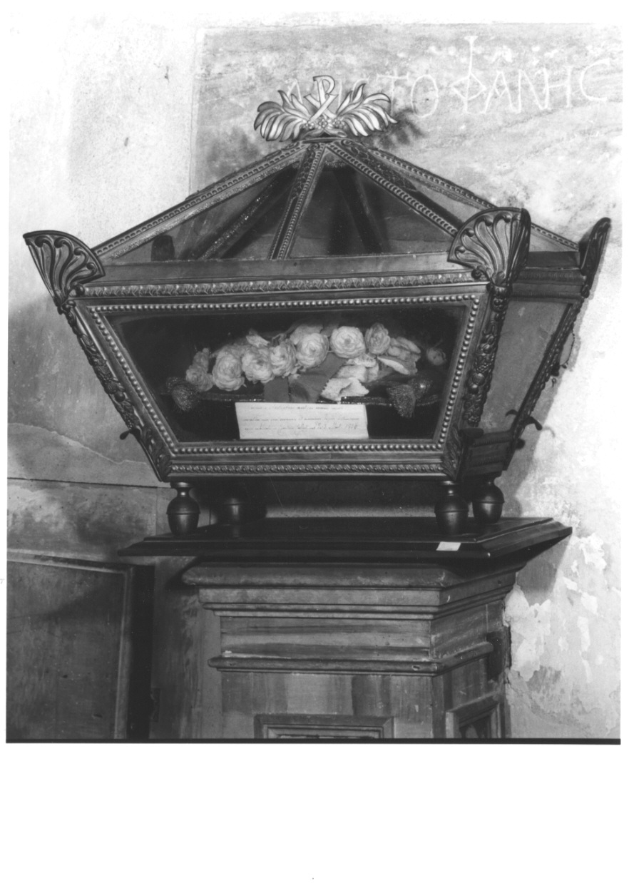 reliquiario a teca - a urna, opera isolata - produzione piemontese (secondo quarto sec. XIX)