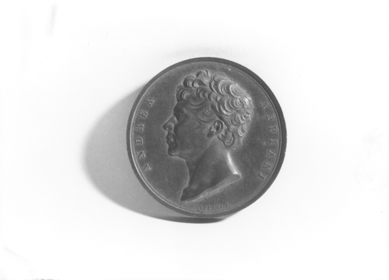 ritratto di Andrea Appiani (medaglia, opera isolata) di Manfredini Luigi (secondo quarto sec. XIX)