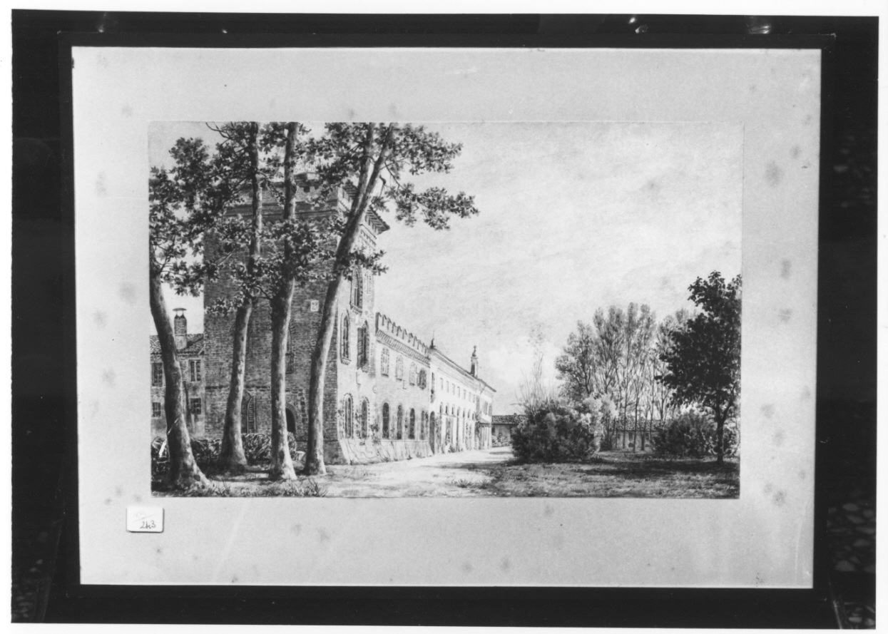veduta di villa Trivulzio a Locate (dipinto, opera isolata) di Bisi Giuseppe (secondo quarto sec. XIX)