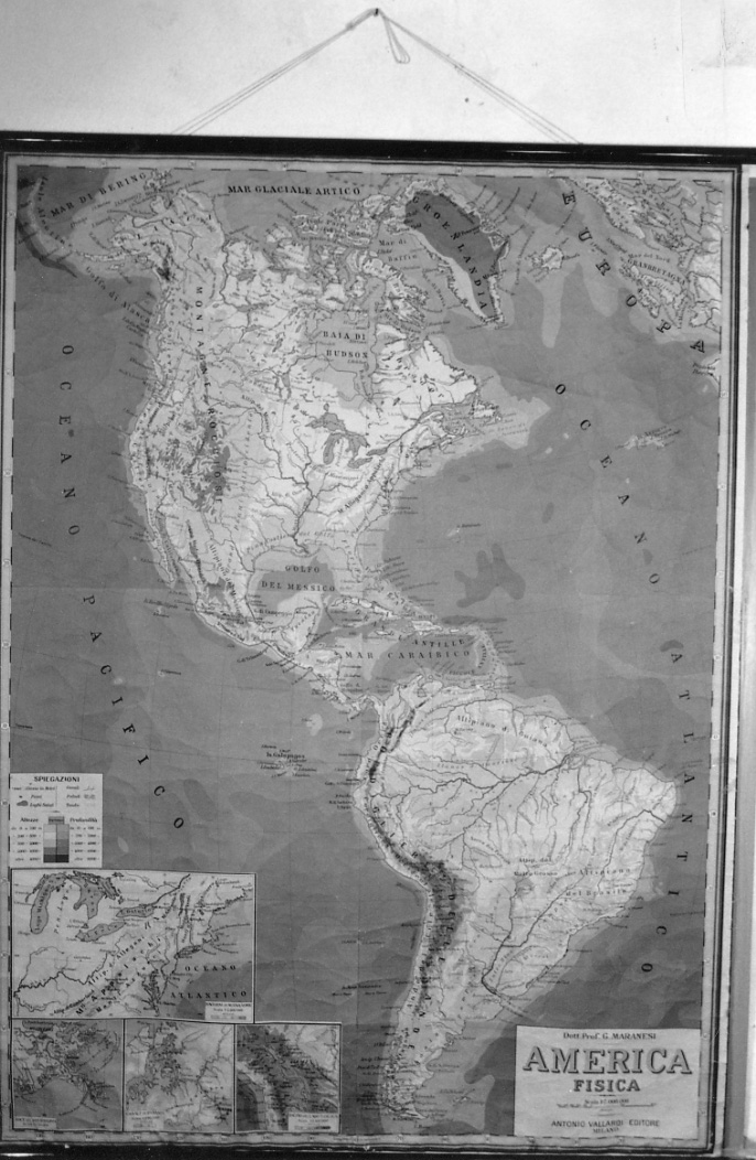 carta geografica, carta geografica, materiale scolastico di Villardi Antonio, Ravassi F (1940 ca, sec. XX secondo quarto)