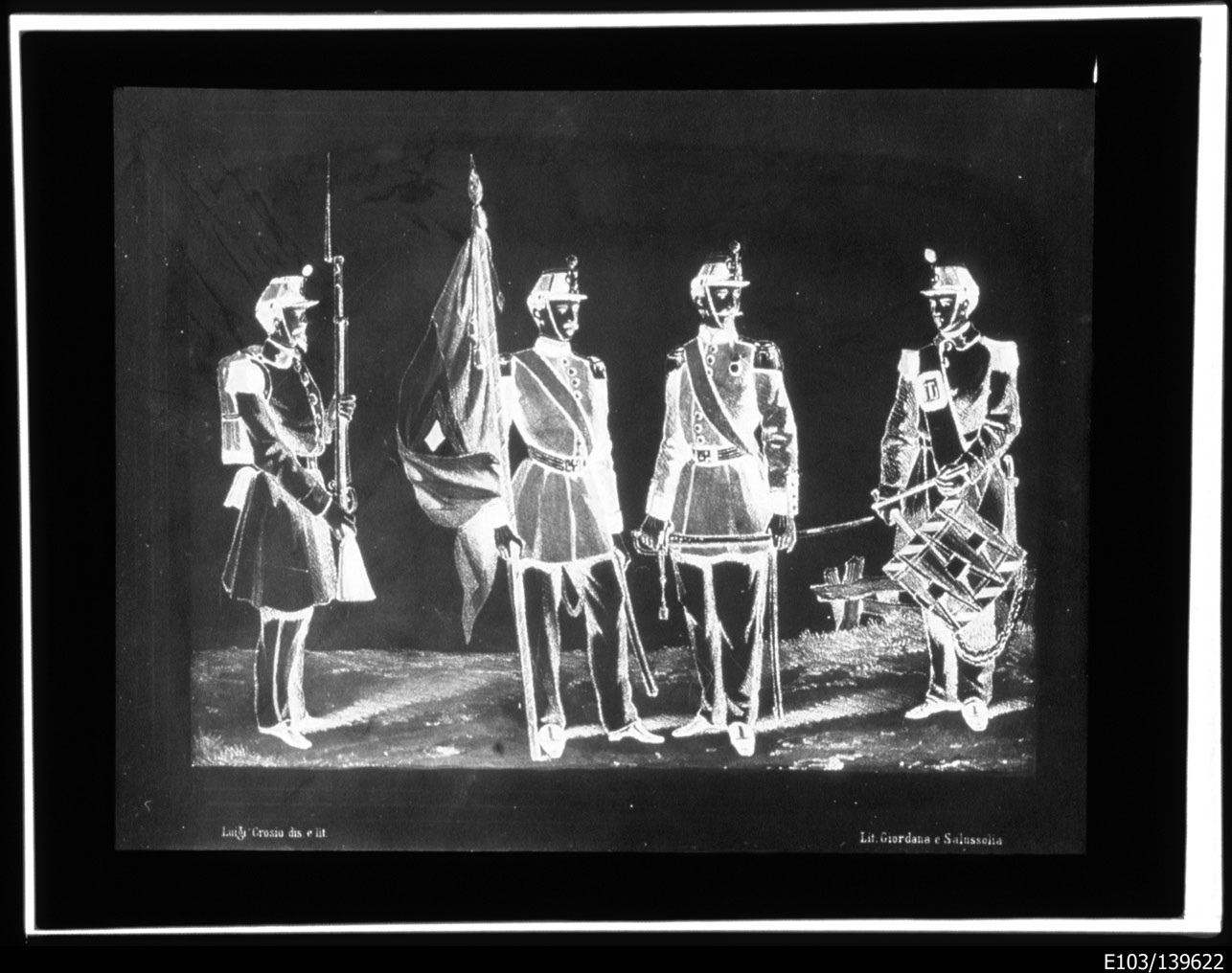 Torino - Armeria Reale - Illustrazioni - Uniformi - (negativo) di Anonimo (secondo quarto XX)