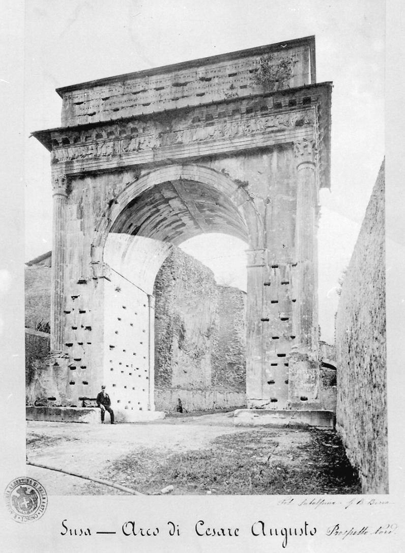 Susa - Arco di Augusto (positivo) di Berra Giovanni Battista (seconda metà XIX)