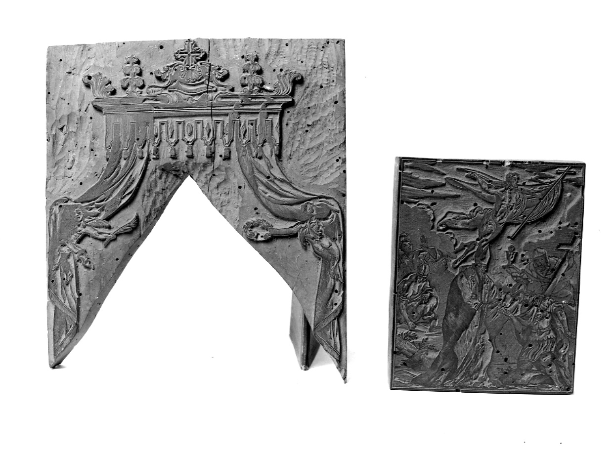 San Maurizio riceve la croce (matrice, elemento d'insieme) - ambito piemontese (inizio sec. XVIII)