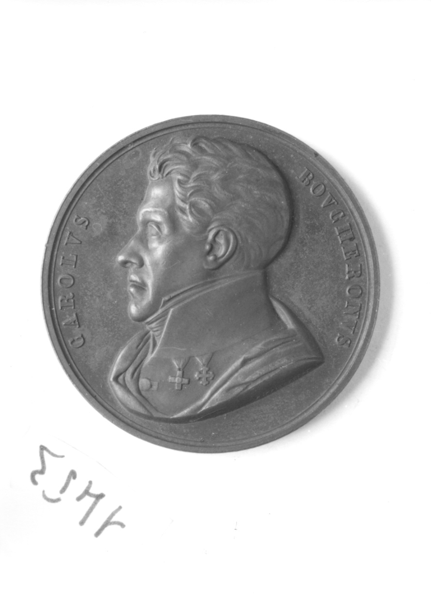 ritratto di Carlo Boucheron (medaglia, opera isolata) di Galeazzi Gaspare (sec. XIX)