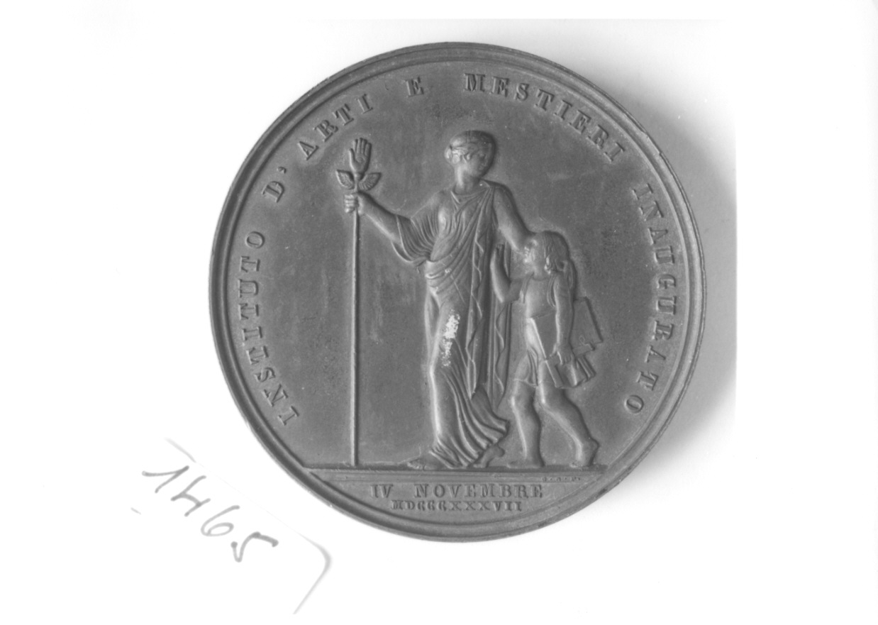 allegoria delle arti e mestieri (medaglia, opera isolata) di Galeazzi Gaspare (secondo quarto sec. XIX)