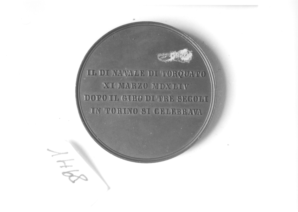 iscrizione (medaglia, opera isolata) di Ferraris Giuseppe (secondo quarto sec. XIX)