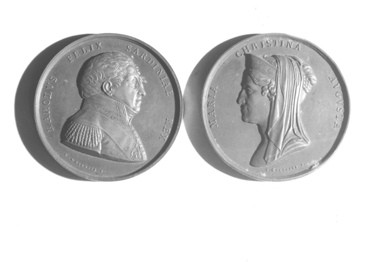ritratto di Maria Cristina di Borbone regina di Sardegna (medaglia, opera isolata) di Galeazzi Gaspare (secondo quarto sec. XIX)