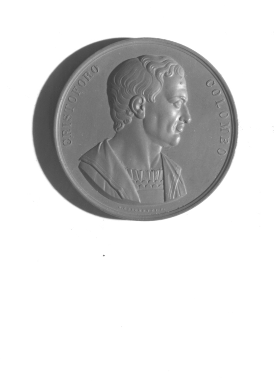 ritratto di Cristoforo Colombo (medaglia, opera isolata) di Girometti Giuseppe (secondo quarto sec. XIX)