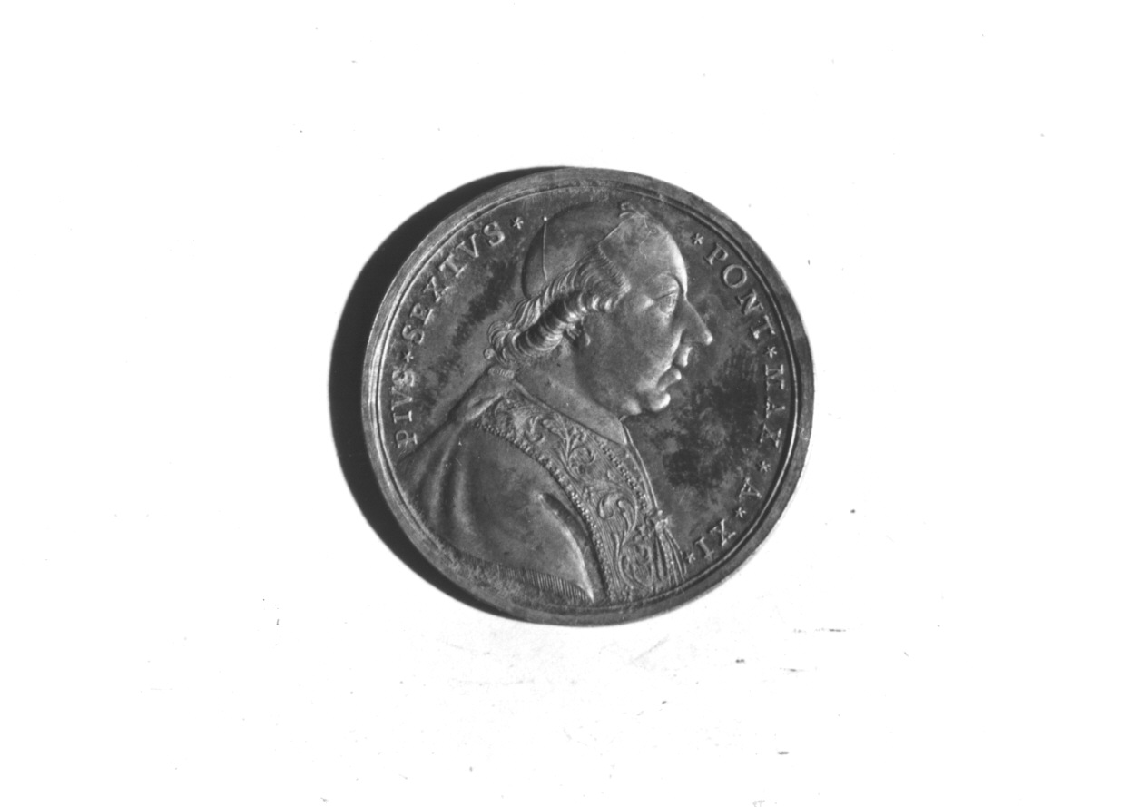 ritratto di papa Pio VI (medaglia, opera isolata) - ambito italiano (ultimo quarto sec. XVIII)