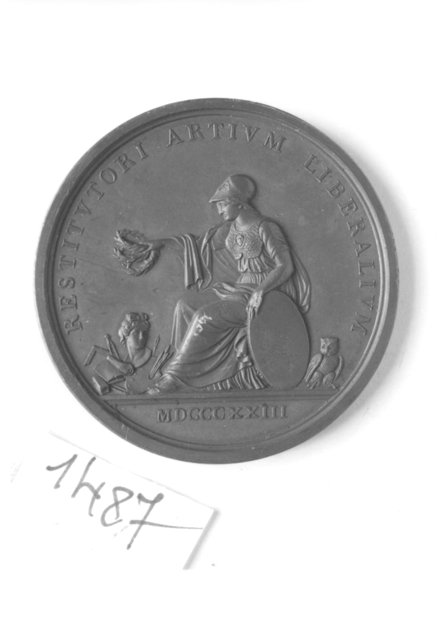 Minerva come patrona delle arti (medaglia, opera isolata) di Lavy Amedeo (primo quarto sec. XIX)