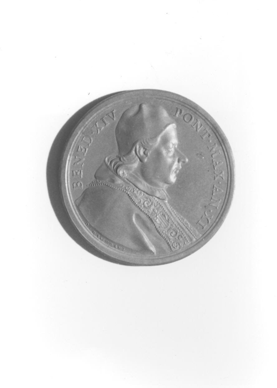 ritratto di papa Benedetto XIV (medaglia, opera isolata) di Hamerani Ottone (metà sec. XVIII)