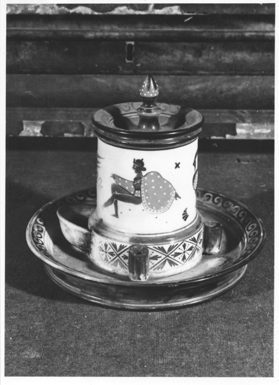 motivi decorativi con figure (calamaio, opera isolata) - manifattura Julienne J (prima metà sec. XIX)