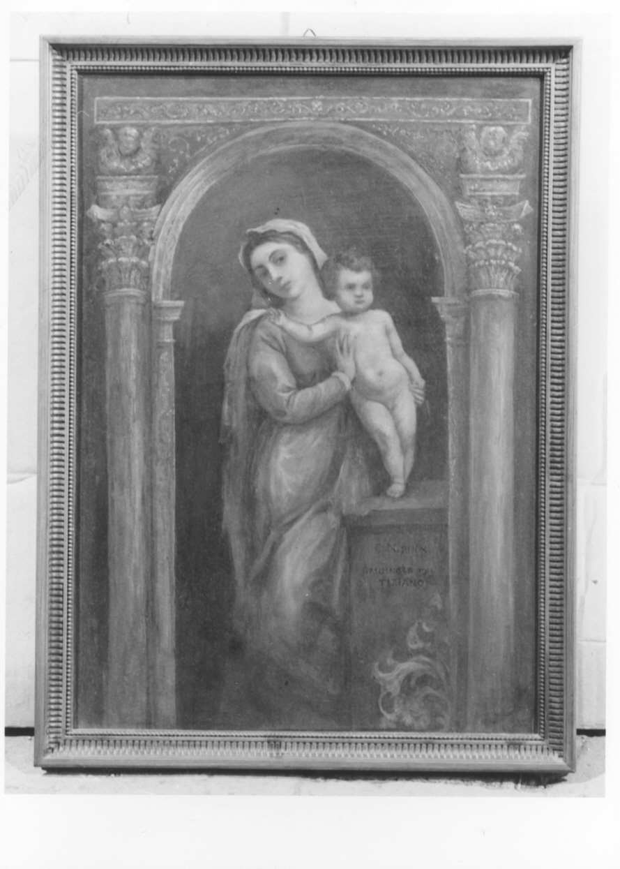 Madonna con Bambino (dipinto, opera isolata) di Novellis Carla (prima metà sec. XX)