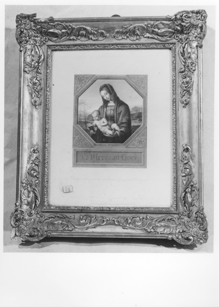 Madonna con Bambino (stampa) di Richomme Joseph Theodore, Sanzio Raffaello (maniera) (secondo quarto sec. XIX)