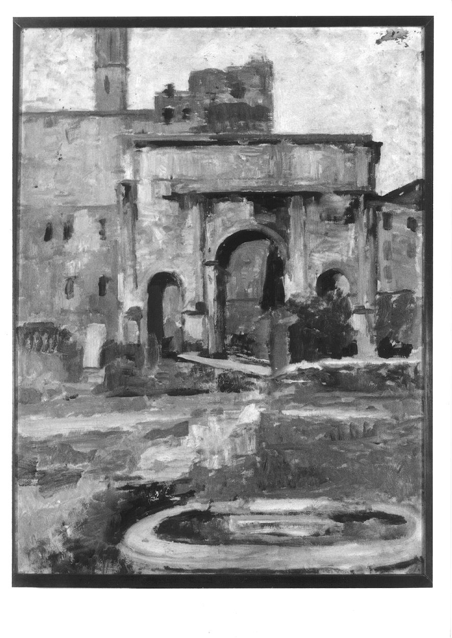 Arco di Costantino, veduta dell'Arco di Costantino a Roma (dipinto, opera isolata) di Grosso Giacomo (ultimo quarto sec. XIX)