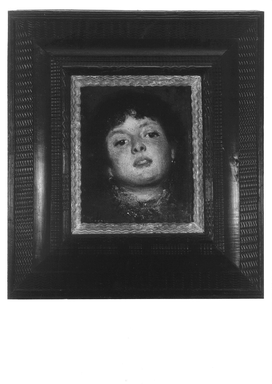 Ritratto della fidanzata a 14 anni, ritratto di donna (dipinto, opera isolata) di Grosso Giacomo (ultimo quarto sec. XIX)