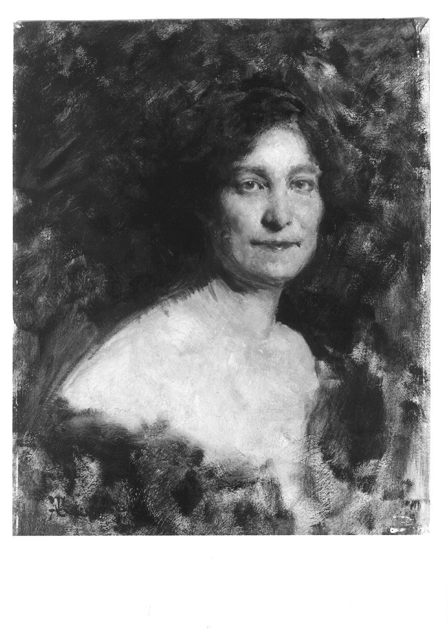 La signora Luisa Chessa, ritratto di donna (dipinto, opera isolata) di Grosso Giacomo (prima metà sec. XX)