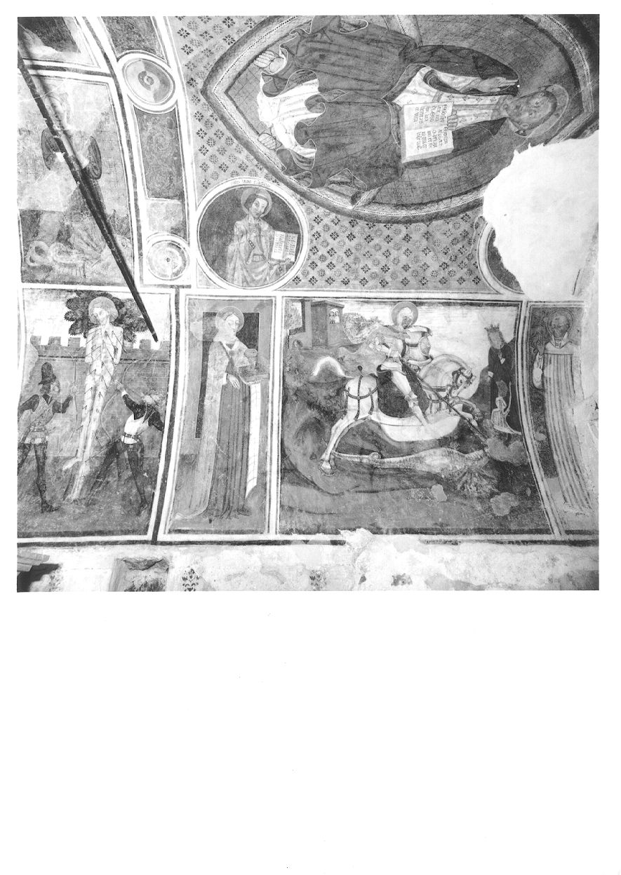 Cristo Pantocratore e santi (dipinto, complesso decorativo) - ambito monregalese (ultimo quarto sec. XV)