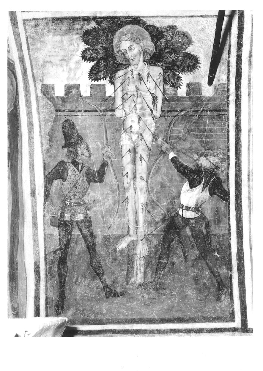 martirio di San Sebastiano (dipinto, complesso decorativo) - ambito monregalese (ultimo quarto sec. XV)