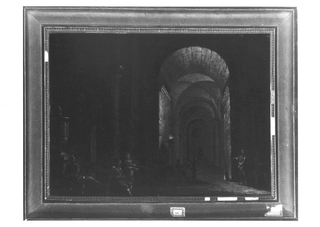 interno con figure (dipinto, opera isolata) - ambito olandese (sec. XVII)