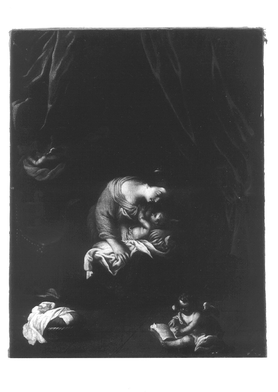 Madonna con Bambino (dipinto, opera isolata) di Cantarini Simone detto Pesarese (attribuito) (prima metà sec. XVII)