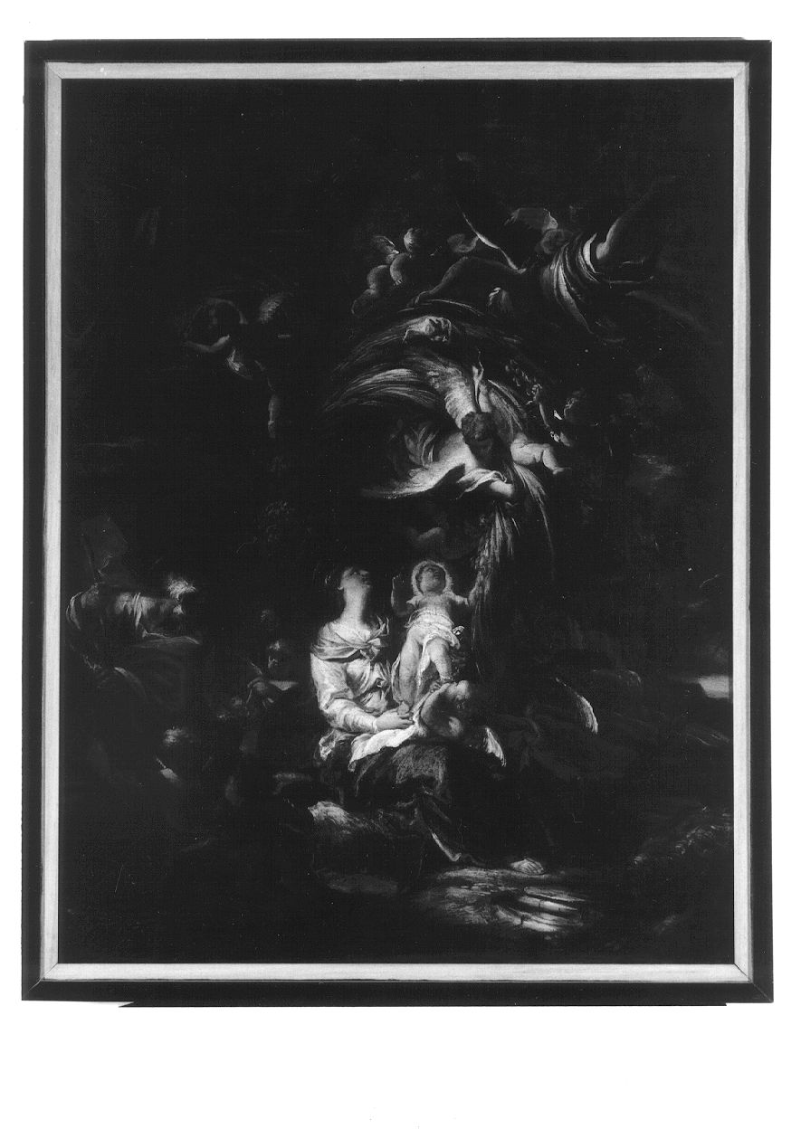 riposo nella fuga in Egitto (dipinto, opera isolata) di Piola Domenico (terzo quarto sec. XVII)