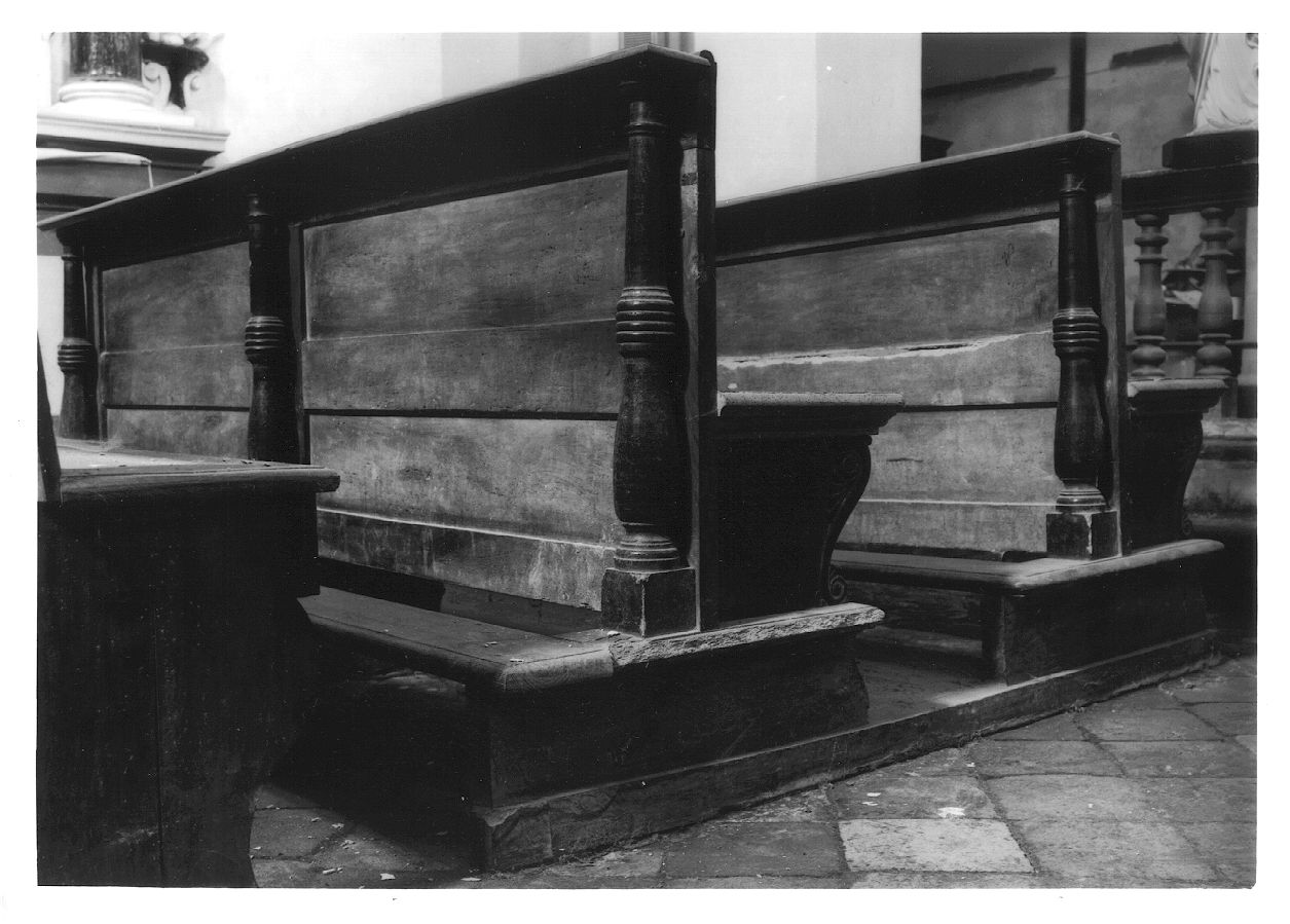 banco da chiesa, serie - ambito piemontese (prima metà sec. XIX)