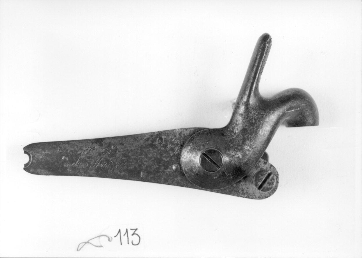 piastrina di fucile, opera isolata - manifattura Reali di Tulle e Mutzig (seconda metà sec. XIX)