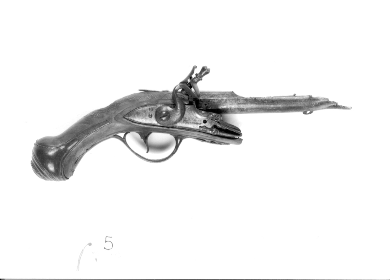 pistola, opera isolata - manifattura europea (secc. XVIII/ XIX)