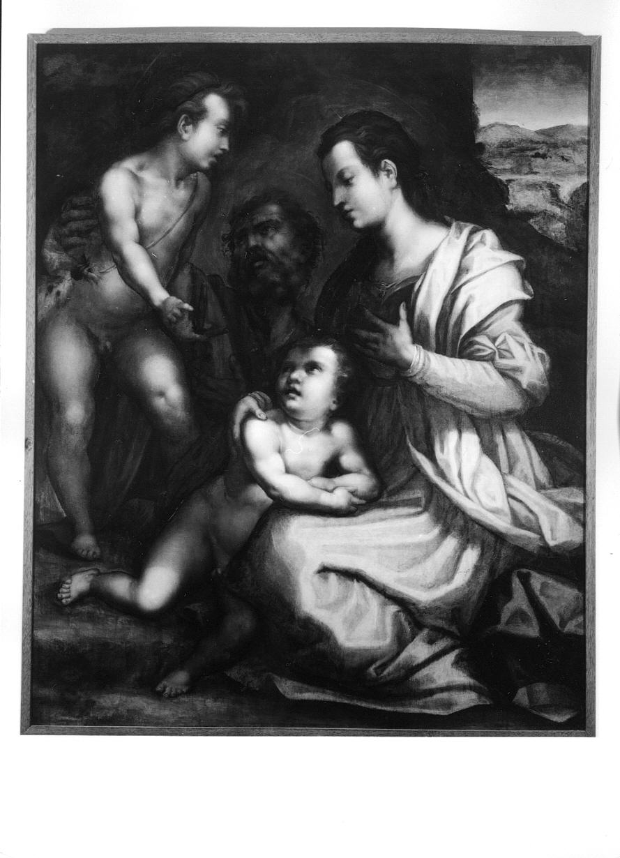 Sacra Famiglia con San Giovanni Battista bambino (dipinto, opera isolata) di Ubaldini Domenico di Bartolomeo detto Puligo (primo quarto sec. XVI)