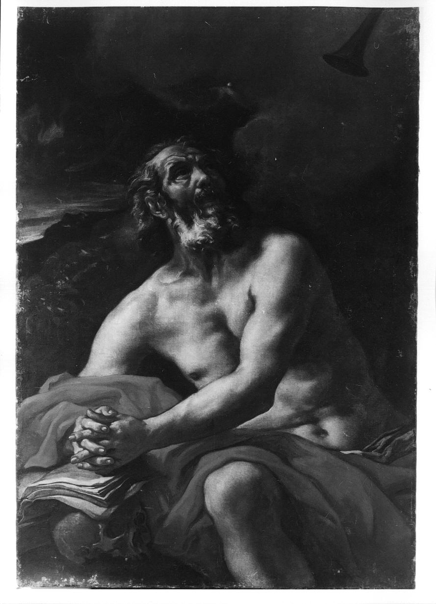 San Girolamo in preghiera nella grotta (dipinto, opera isolata) di Lanfranco Giovanni (attribuito) (secondo quarto sec. XVII)