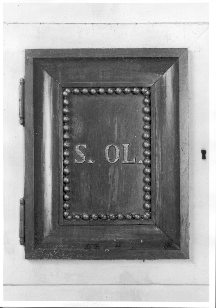 anta di armadietto per oli santi, serie - ambito piemontese (prima metà sec. XIX)