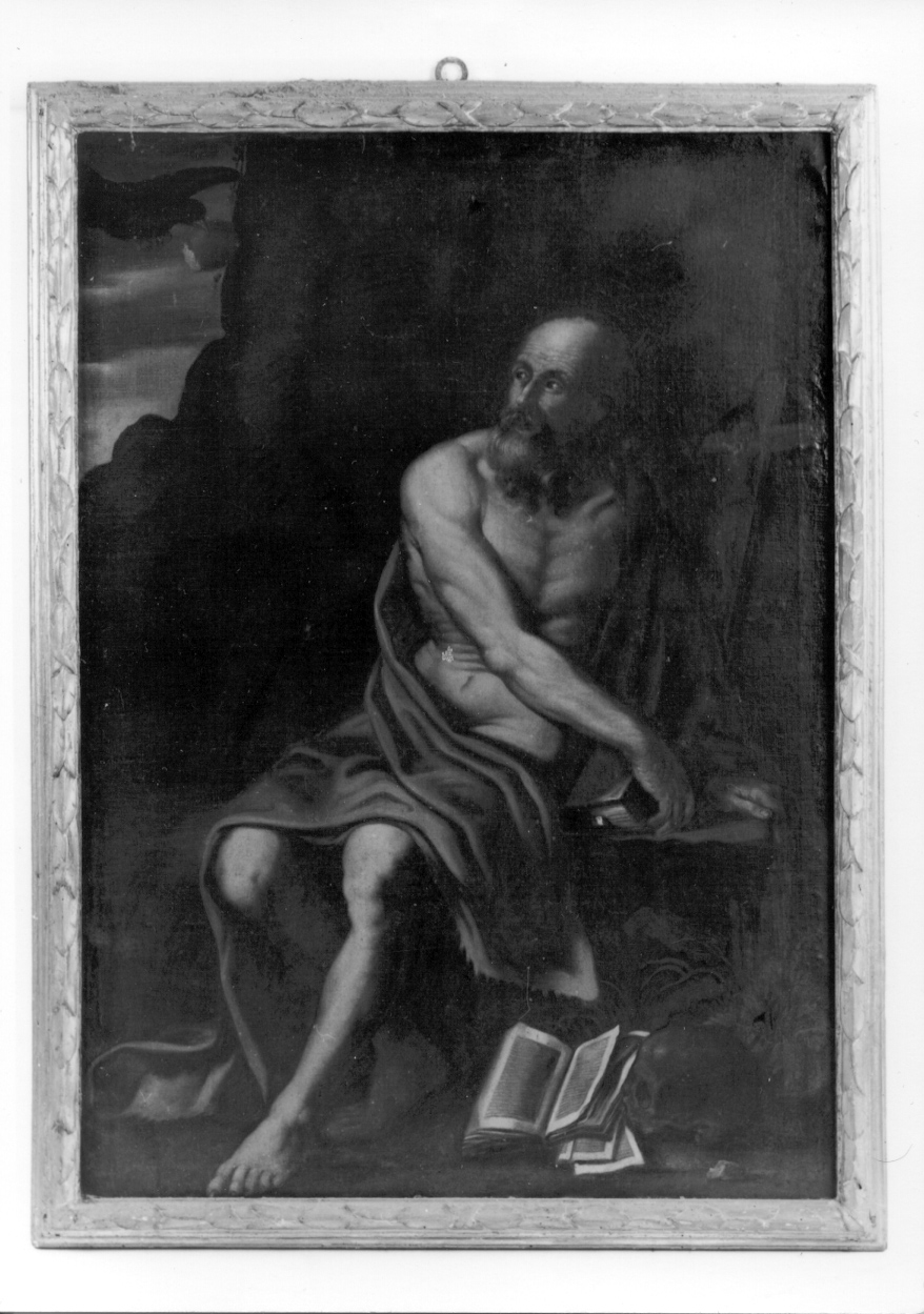 San Paolo primo eremita nel deserto é nutrito da un corvo (dipinto, opera isolata) di Miradori Luigi detto Genovesino (maniera) (metà sec. XVII)