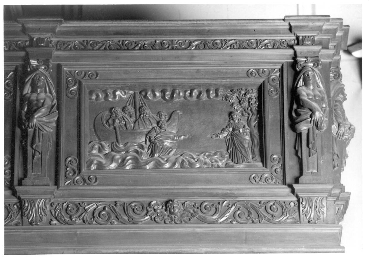 San Pietro cammina sulle acque (pannello, elemento d'insieme) - ambito della Valsesia (ultimo quarto sec. XIX)