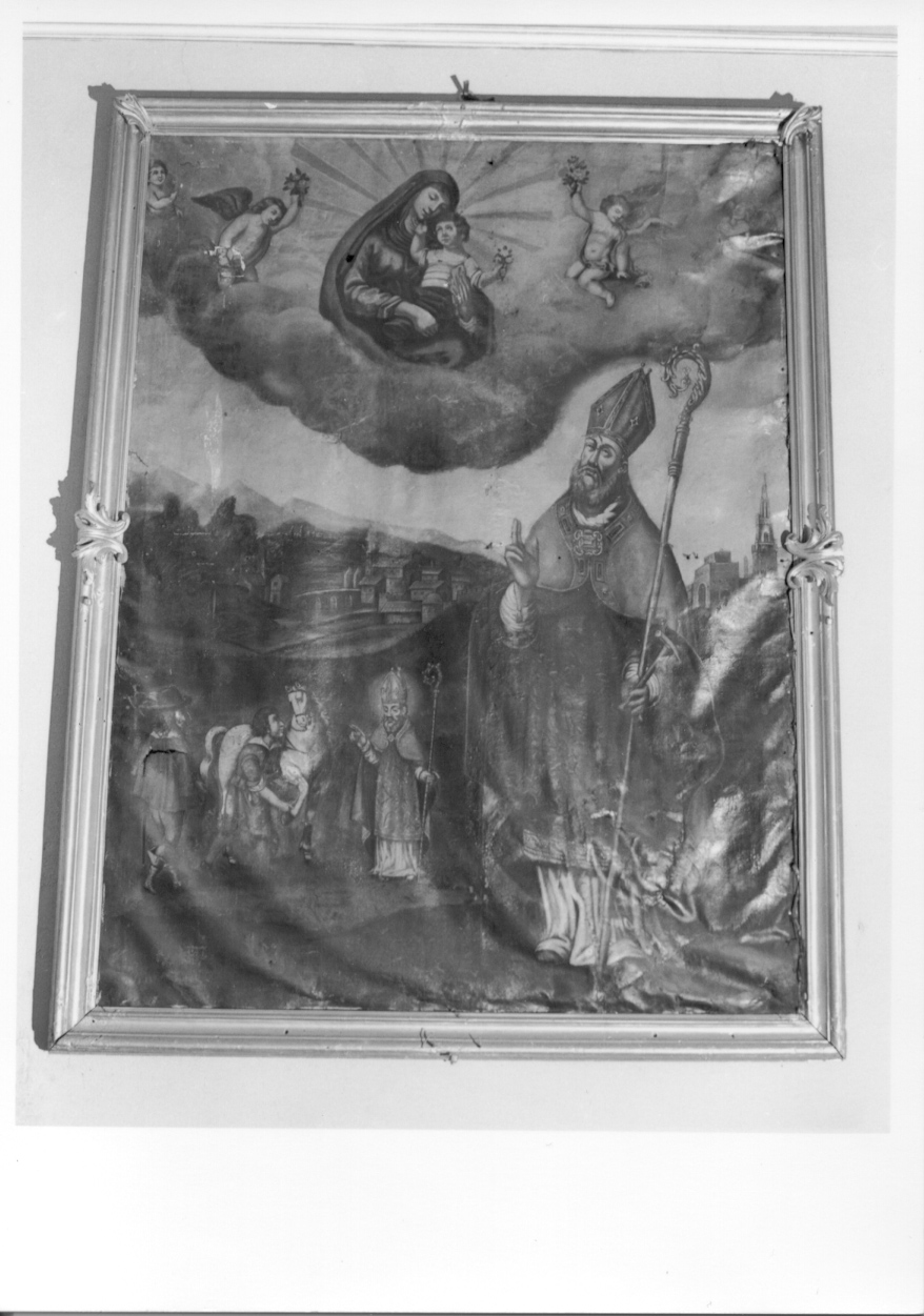 Sant'Eligio in adorazione della Madonna con Bambino (dipinto, opera isolata) - ambito piemontese (terzo quarto sec. XVII)