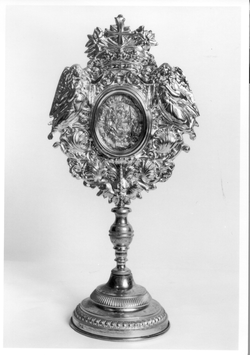 angeli sorreggenti un'urna (reliquiario - a ostensorio, opera isolata) di Bertarelli Fratelli Ditta (attribuito) (primo quarto sec. XX)