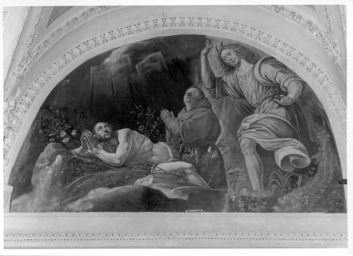 San Francesco d'Assisi nel roveto (dipinto, elemento d'insieme) di D'Enrico Antonio di Giovanni detto Tanzio da Varallo, D'Enrico Melchiorre (secondo quarto sec. XVII)