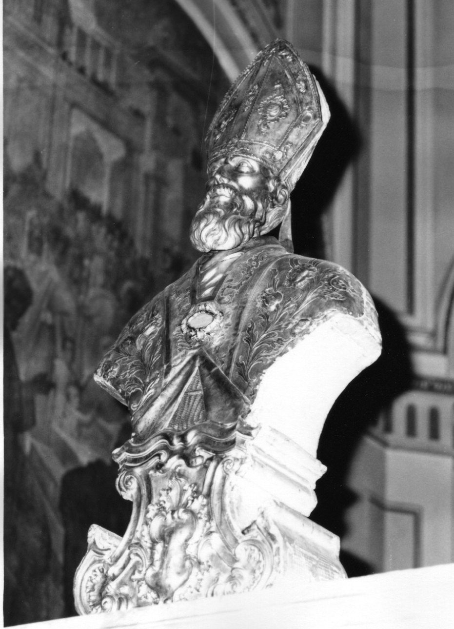 Santo vescovo (reliquiario - a busto, serie) - ambito lombardo-piemontese (metà sec. XVIII)