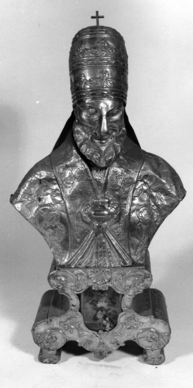 Santo papa (reliquiario - a busto, opera isolata) - bottega lombardo-piemontese (terzo quarto sec. XVIII)
